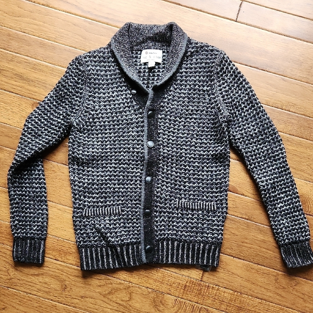 Rag & Bone Black, Grey And White Knit Button Up Cardigan, New